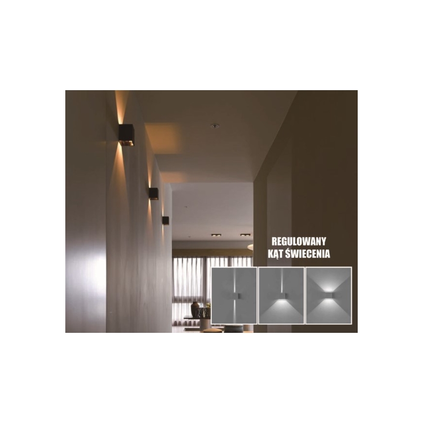 LED Vonkajšie nástenné svietidlo KREON 2xLED/3W/230V IP54 4000K čierna