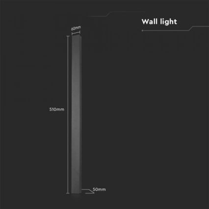 LED Vonkajšie nástenné svietidlo LED/10W/230V 3000K IP65 51 cm antracit