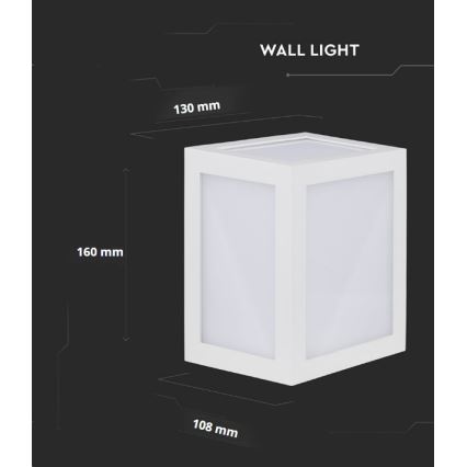 LED Vonkajšie nástenné svietidlo LED/12W/230V 3000K IP65 biela