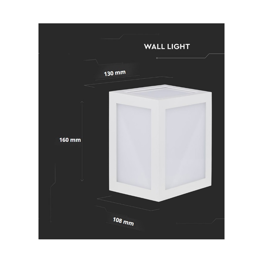 LED Vonkajšie nástenné svietidlo LED/12W/230V 3000K IP65 biela