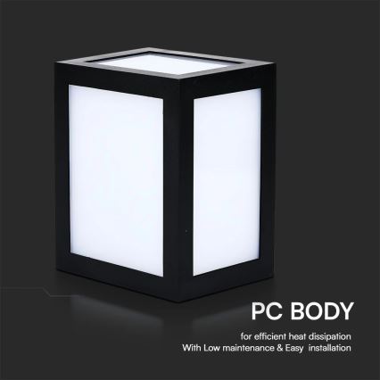 LED vonkajšie nástenné svietidlo LED/12W/230V 3000K IP65 čierne