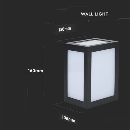 LED Vonkajšie nástenné svietidlo LED/12W/230V 4000K IP65 čierna