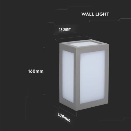 LED Vonkajšie nástenné svietidlo LED/12W/230V 4000K IP65 šedá