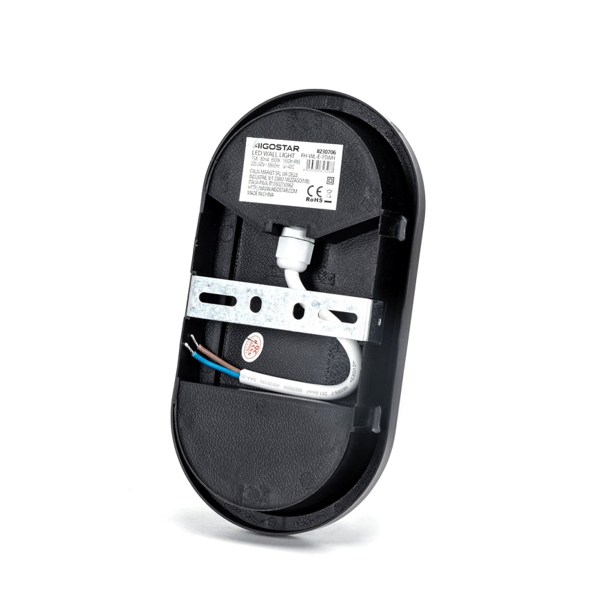 LED Vonkajšie nástenné svietidlo LED/15W/230V 6500K čierna IP65