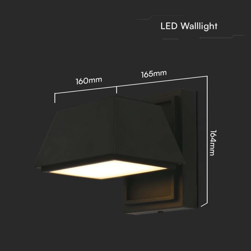 LED Vonkajšie nástenné svietidlo LED/15W/230V IP65 3000K čierna