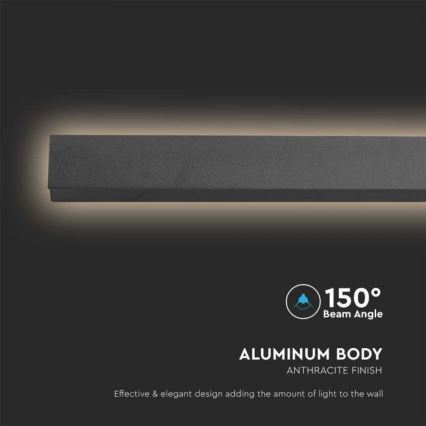 LED vonkajšie nástenné svietidlo LED/16W/230V 4000K IP65 101 cm čierne