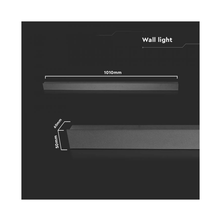 LED vonkajšie nástenné svietidlo LED/16W/230V 4000K IP65 101 cm čierne