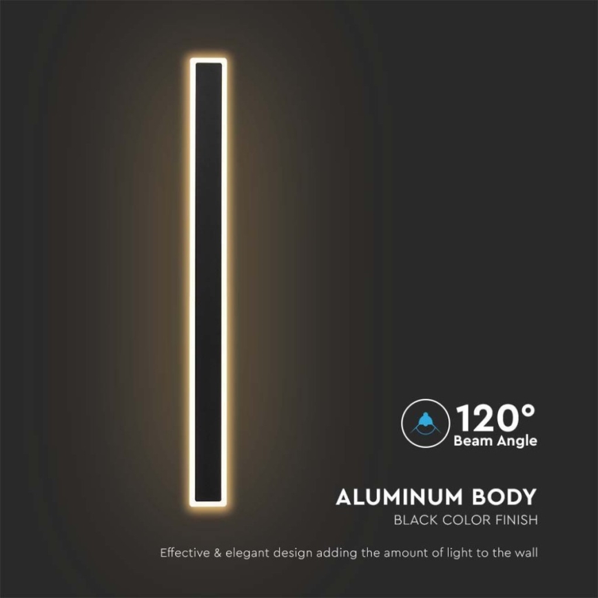 LED Vonkajšie nástenné svietidlo LED/17W/230V 3000K IP65 čierna