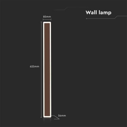 LED Vonkajšie nástenné svietidlo LED/17W/230V 3000K IP65 hnedá