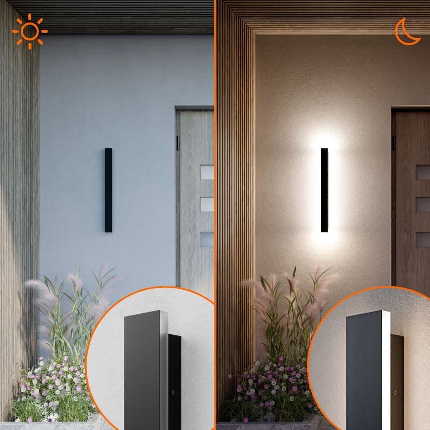LED Vonkajšie nástenné svietidlo LED/18W/230V 60 cm IP65 čierna