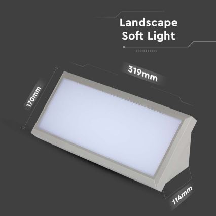 LED Vonkajšie nástenné svietidlo LED/20W/230V 4000K IP65 šedá