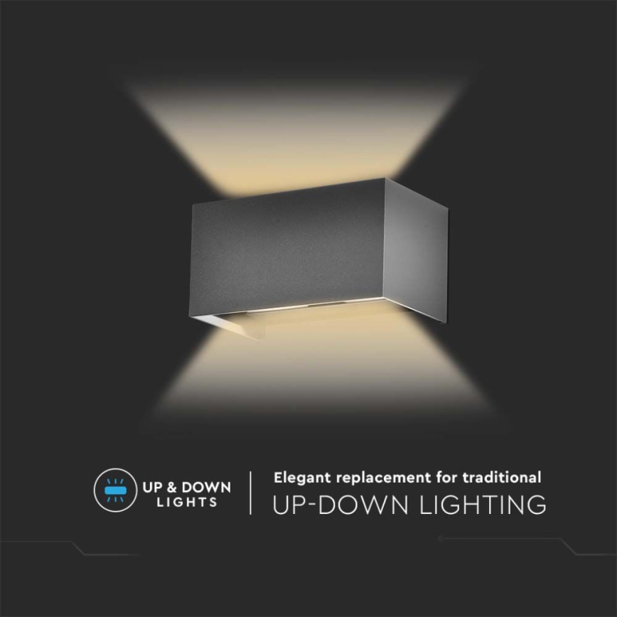 LED vonkajšie nástenné svietidlo LED/24W/230V 3000K IP65 antracit