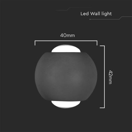 LED Vonkajšie nástenné svietidlo LED/2W/230V 3000K IP54 čierna