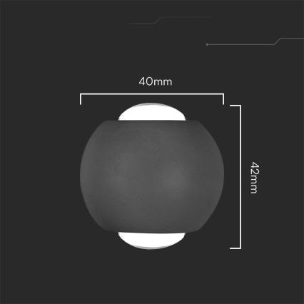 LED Vonkajšie nástenné svietidlo LED/2W/230V 4000K IP54 čierna