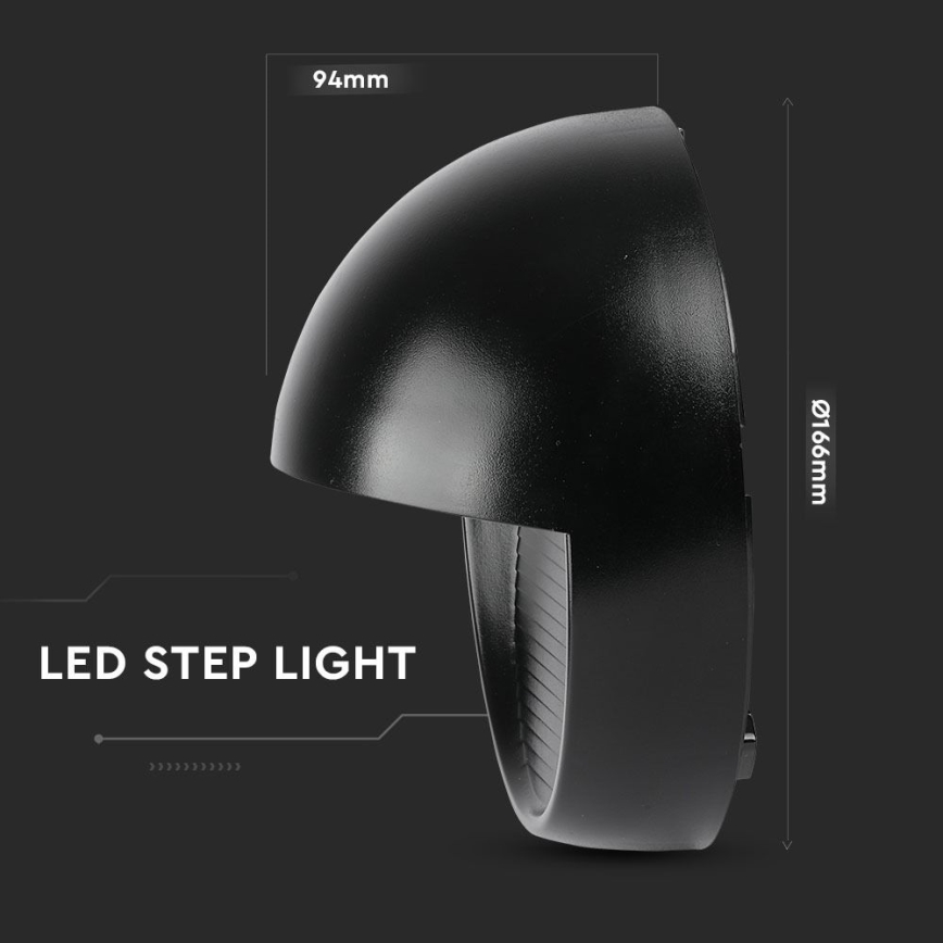 LED Vonkajšie nástenné svietidlo LED/3W/230V 4000K IP65 čierna