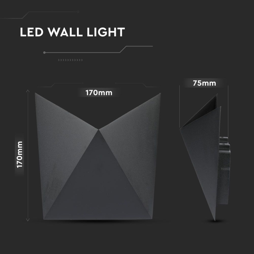 LED Vonkajšie nástenné svietidlo LED/5W/230V 3000K IP65 čierna