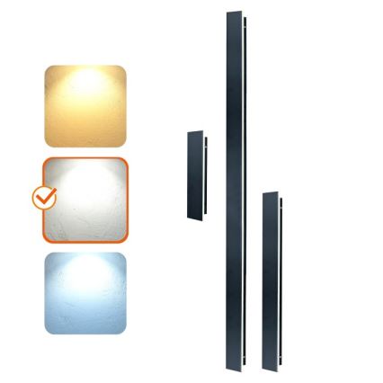 LED vonkajšie nástenné svietidlo MIRANA LED/25W/230V 4000K IP44 120 cm čierne