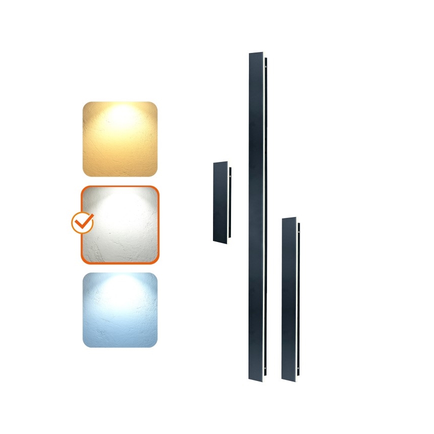 LED Vonkajšie nástenné svietidlo MIRANA LED/8W/230V 4000K IP44 30 cm čierne