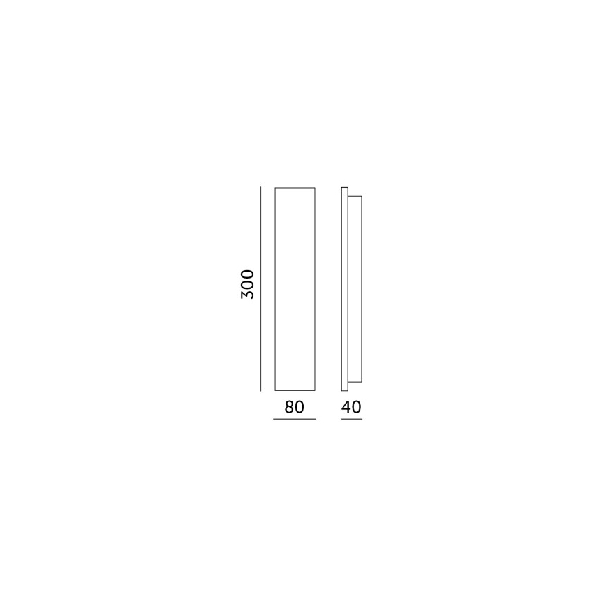 LED Vonkajšie nástenné svietidlo MIRANA LED/8W/230V 4000K IP44 30 cm čierne