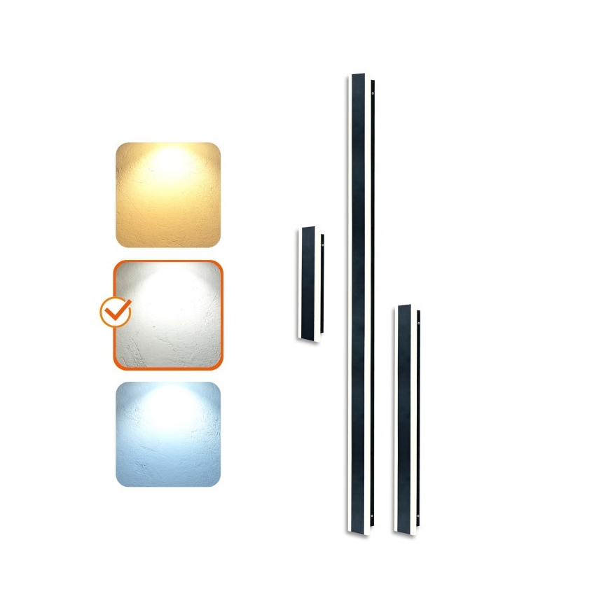 LED vonkajšie nástenné svietidlo MIRANA S LED/12W/230V 4000K IP44 60 cm čierna
