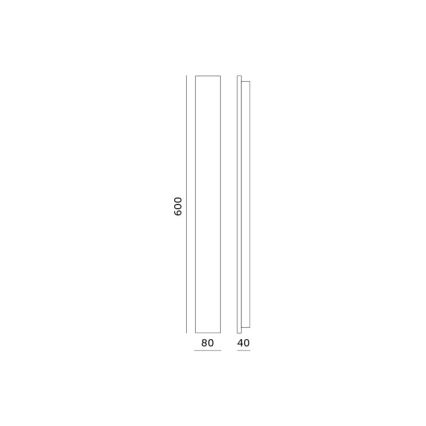 LED vonkajšie nástenné svietidlo MIRANA S LED/12W/230V 4000K IP44 60 cm čierna