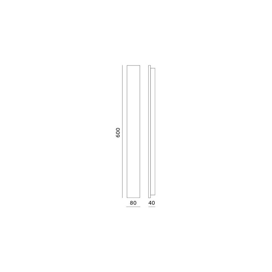 LED vonkajšie nástenné svietidlo MIRANA S LED/12W/230V 4000K IP44 60 cm čierna