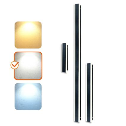 LED Vonkajšie nástenné svietidlo MIRANA S LED/25W/230V 4000K IP44 120 cm čierne
