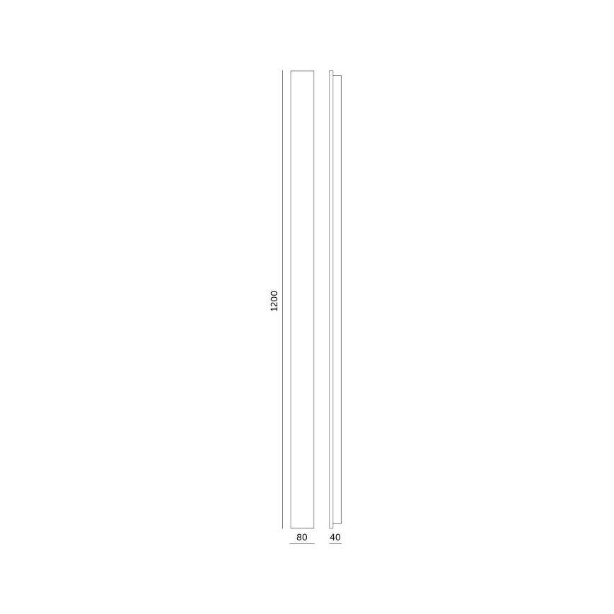LED Vonkajšie nástenné svietidlo MIRANA S LED/25W/230V 4000K IP44 120 cm čierne