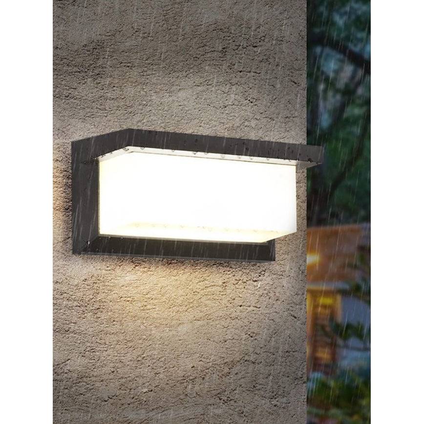 LED Vonkajšie nástenné svietidlo NEELY 1xE27/9W/230V 3000K IP54 antracit