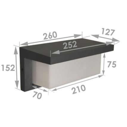 LED vonkajšie nástenné svietidlo NEELY LED/12W/230V IP54 čierne