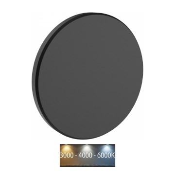 LED Vonkajšie nástenné svietidlo PIATTA LED/18W/230V 3000/4000/6000K pr. 25 cm IP44 čierna