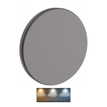 LED Vonkajšie nástenné svietidlo PIATTA LED/18W/230V 3000/4000/6000K pr. 25 cm IP44 šedá