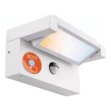 LED Vonkajšie nástenné svietidlo s pohybovým a súmrakovým senzorom LED/25W/230V 3000/4000/6500K IP54 biela