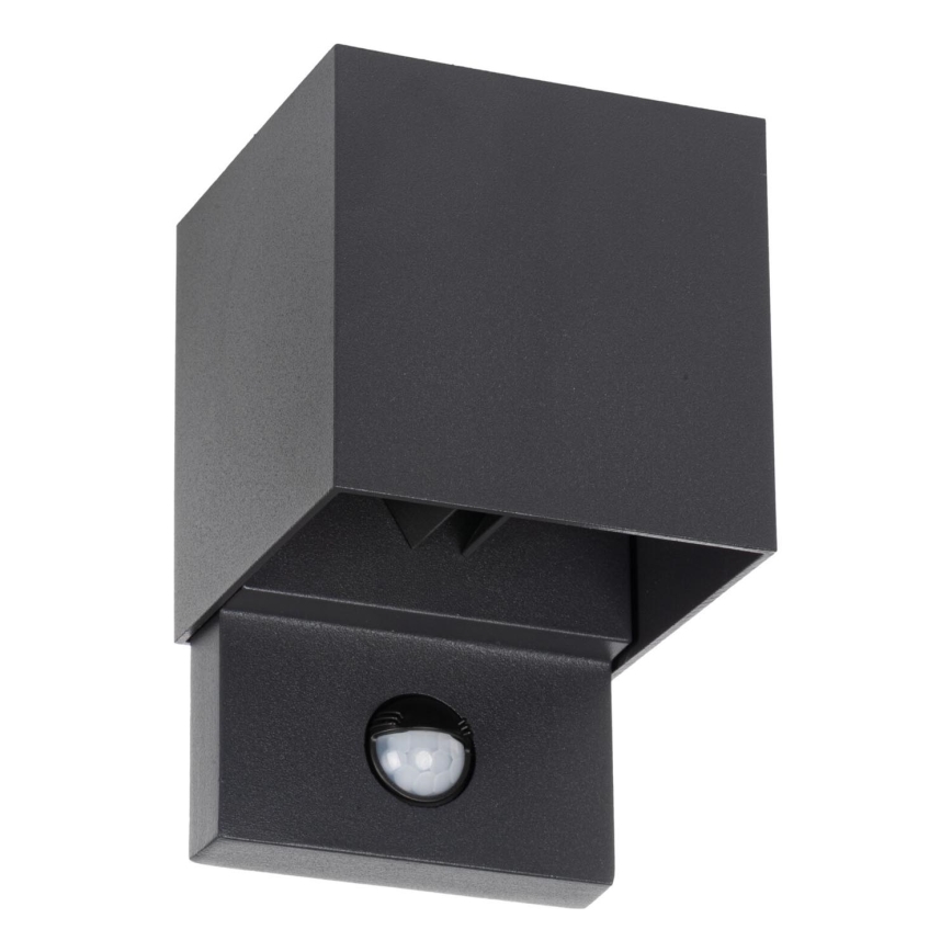LED vonkajšie nástenné svietidlo s pohybovým a súmrakovým snímačom REKA LED/7W/230V IP54 antracitové, hranaté