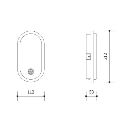LED Vonkajšie nástenné svietidlo so snímačom pohybu a súmraku OVAL LED/10W/230V IP65 biela