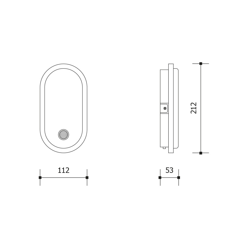 LED Vonkajšie nástenné svietidlo so snímačom pohybu a súmraku OVAL LED/10W/230V IP65 biela