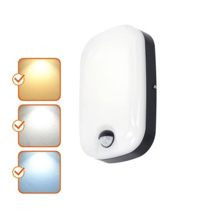 LED Vonkajšie nástenné svietidlo so senzorom pohybu a súmraku BAVANO LED/15W/230V 3000/4000/5700K IP54