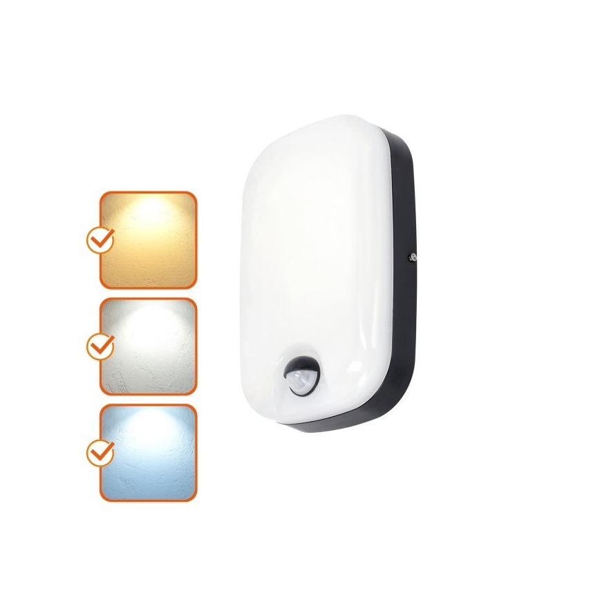 LED Vonkajšie nástenné svietidlo so senzorom pohybu a súmraku BAVANO LED/15W/230V 3000/4000/5700K IP54