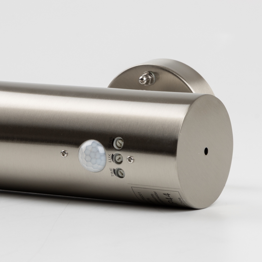 LED vonkajšie nástenné svietidlo s pohybovým snímačom 1xGU10/5W/230V IP44 matný chróm