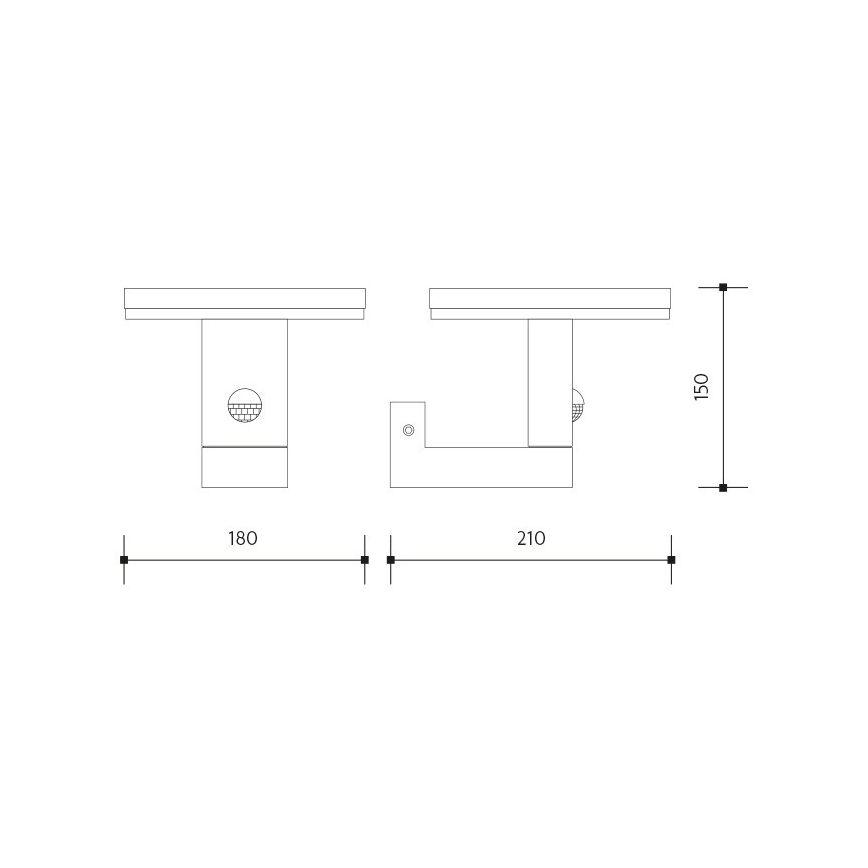 LED Vonkajšie nástenné svietidlo so senzorom BARI LED/10W/230V 4000K IP54 antracit