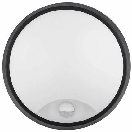 LED Vonkajšie nástenné svietidlo so senzorom LED/12W/230V 3000/4000/6500K IP65 čierna