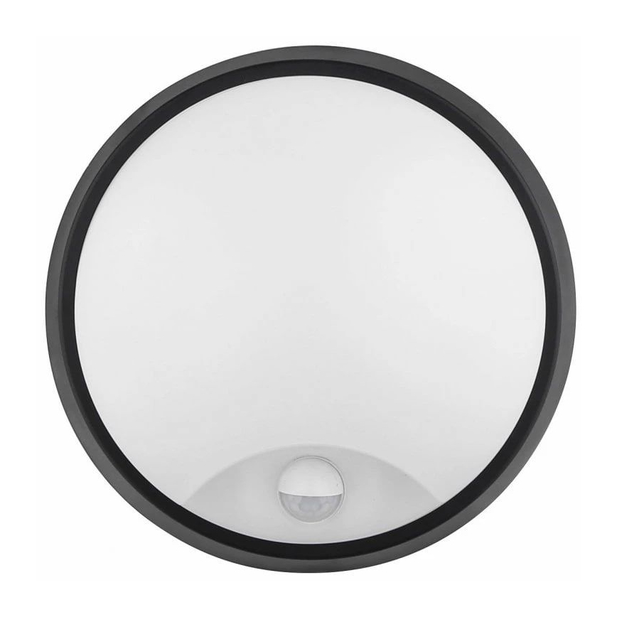 LED Vonkajšie nástenné svietidlo so senzorom LED/12W/230V 3000/4000/6500K IP65 čierna