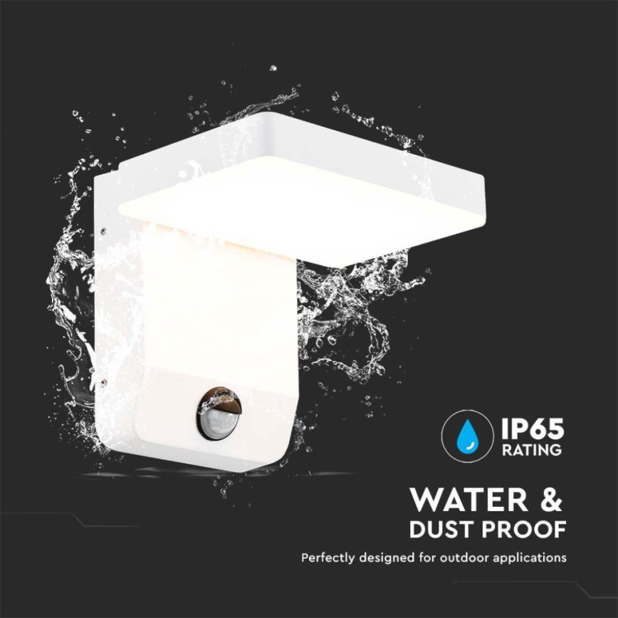 LED Vonkajšie nástenné flexibilné svietidlo so senzorom LED/17W/230V IP65 4000K biela
