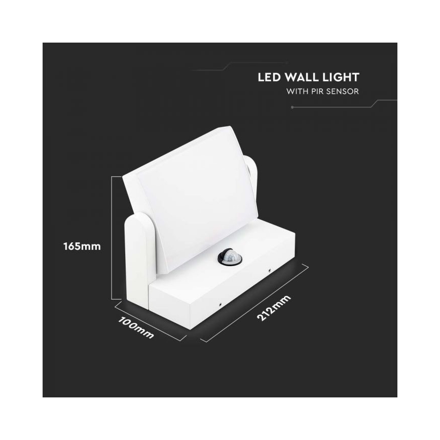 LED Vonkajšie nástenné svietidlo so senzorom LED/17W/230V 4000K IP65 biela