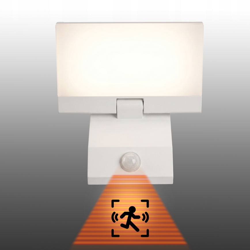 LED vonkajšie nástenné svietidlo s pohybovým senzorom LED/18W/230V IP44 biela