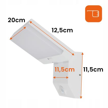 LED vonkajšie nástenné svietidlo s pohybovým senzorom LED/18W/230V IP44 biela