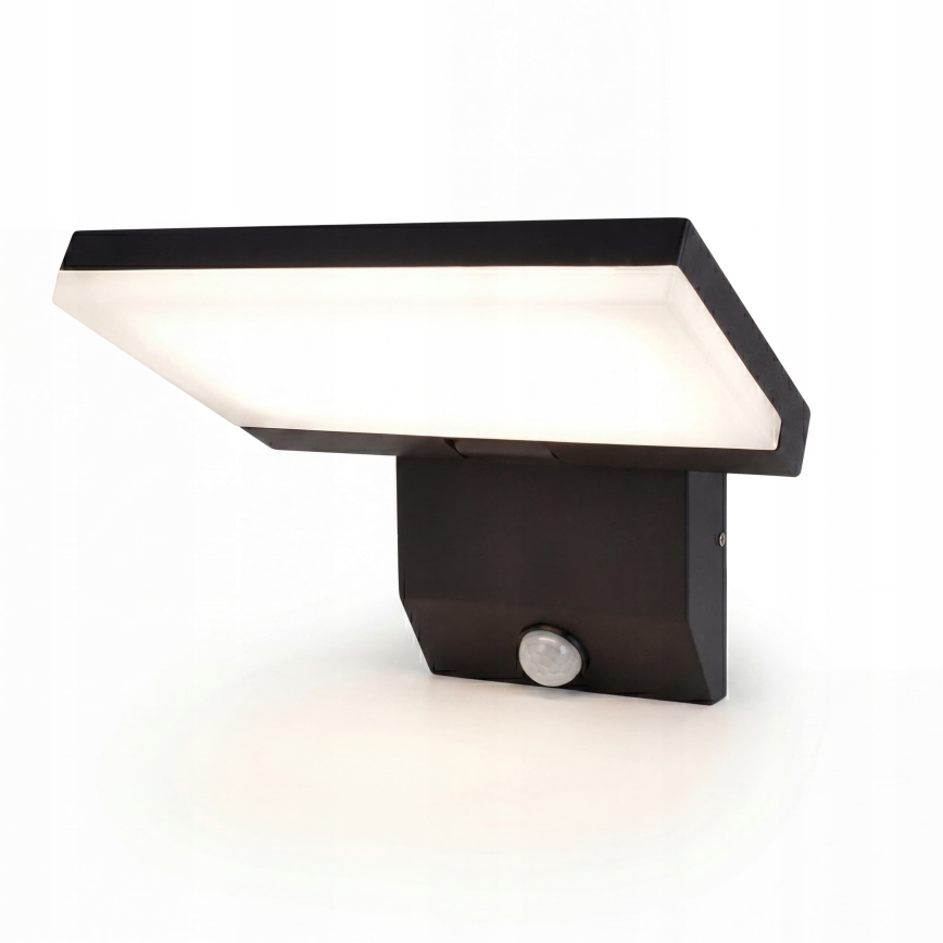 LED vonkajšie nástenné svietidlo s pohybovým senzorom LED/18W/230V IP44 čierne