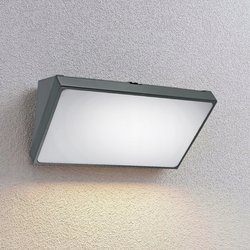 LED vonkajšie nástenné svietidlo s pohybovým senzorom LED/20W/230V IP65 sivé