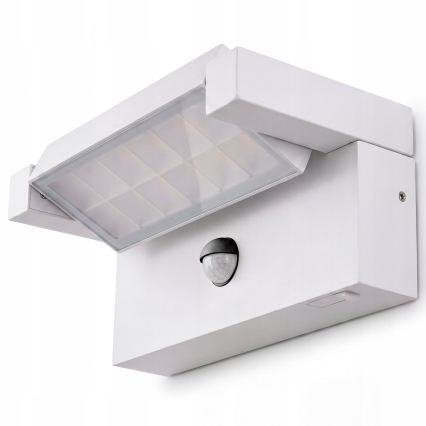 LED Vonkajšie nástenné svietidlo s pohybovým a súmrakovým senzorom LED/25W/230V 3000/4000/6500K IP54 biela