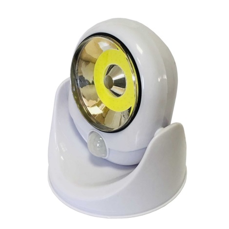 LED Vonkajšie nástenné svietidlo so senzorom LED/3W/4xAA
